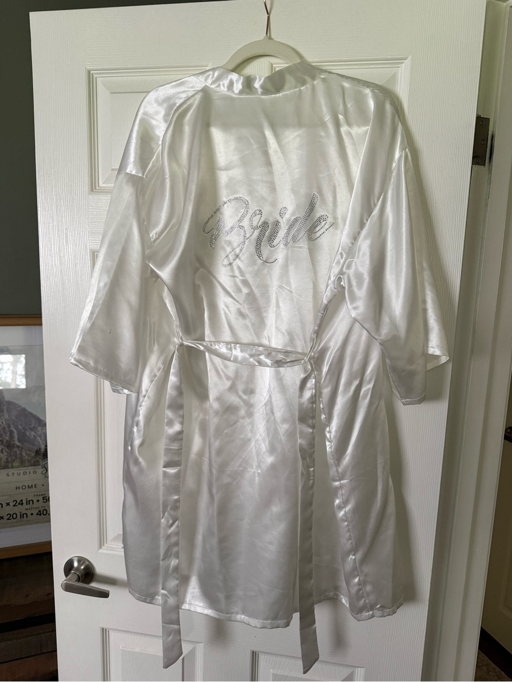 Satin 'Bride' Robe in Shiny White